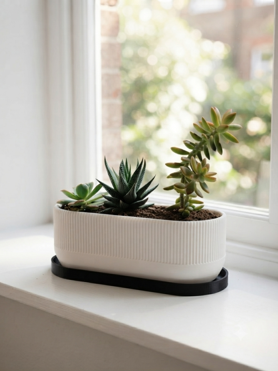 The Modern "Ridgeline" Ribbed Planter