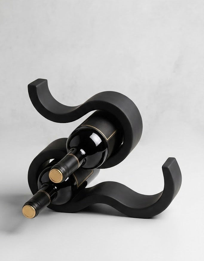 Minimalist "Wave" Wine Bottle Holder